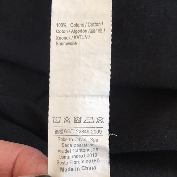 Roberto Cavalli XXL T-shirt black 100%cotton Designer graphic tee coiled snakes - Picture 6 of 8